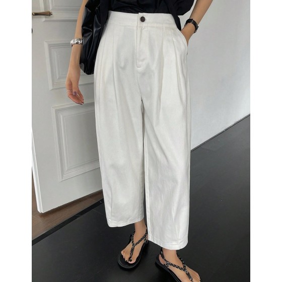 Women Loose Solid Color Casual Business Pants