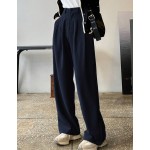 Women s Solid Color Pocket Straight Leg Casual Office Pants Women Dress Pants Fall
