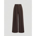 Women's Retro Elegant Jacquard Crimp Pleated Wide-Leg Pants, Autumn/Winter Fall Cloth For Women