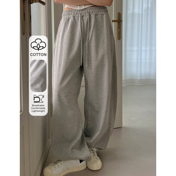 Drawstring Waist Wide Leg Sweatpants Fall Winter Women Joggers
