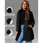 Women s Casual Hooded Jacket With Pockets Thick Design Lightweight And Breathable Suitable For Daily Wear Autumn Winter Black Elegant