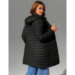 Women s Casual Hooded Jacket With Pockets Thick Design Lightweight And Breathable Suitable For Daily Wear Autumn Winter Black Elegant