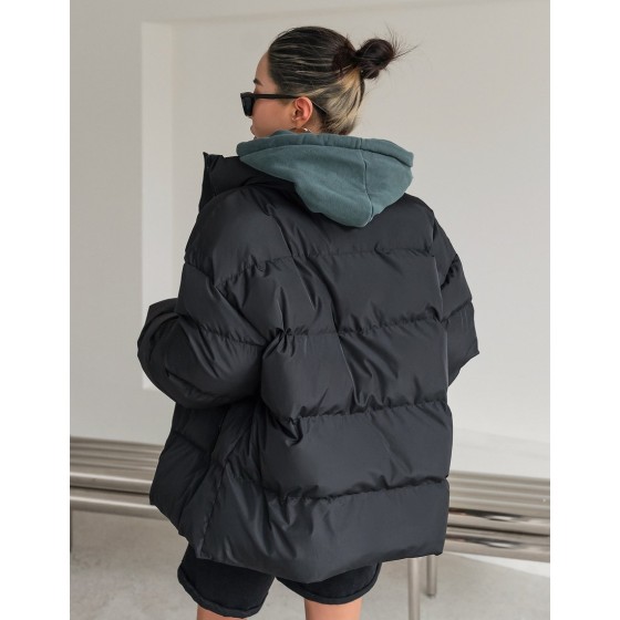 Women Plain Zip Up Collar Casual Winter Jacket Women Coats