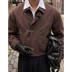 Men s Long Sleeve Casual Jacket With Snap Button Placket Vintage Jacket Spring Autumn