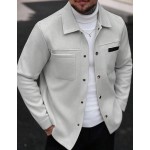Men Solid Color Casual Long Sleeve Overcoat for Autumn and Winter