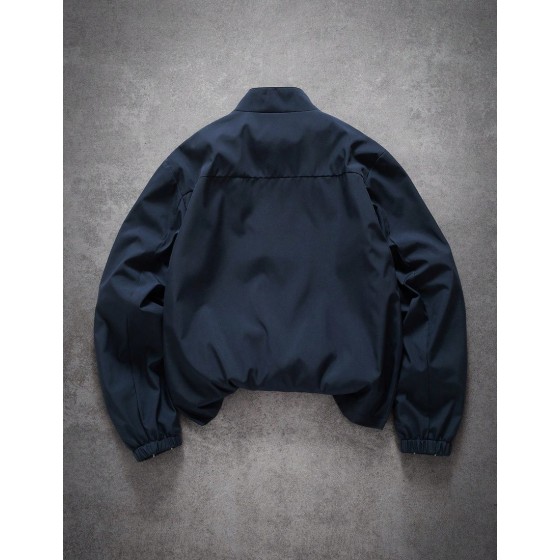 Men s Navy Blue Woven Fabric Long Sleeve Regular Length Jacket With Striped Detail