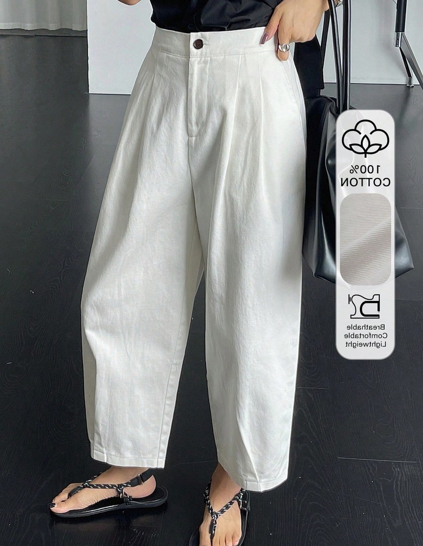 Women Loose Solid Color Casual Business Pants