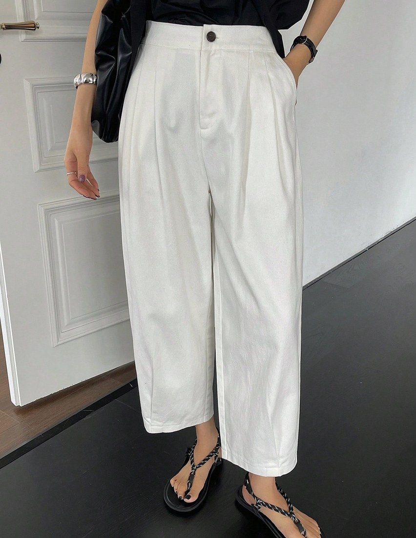 Women Loose Solid Color Casual Business Pants