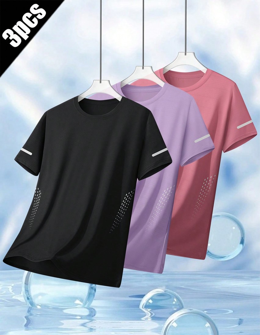 3pcs Women s Mesh Breathable Quick Dry Sports T Shirts Suitable For Sports Outdoor Activities And Travel Comfortable Fitted Athletic Wear
