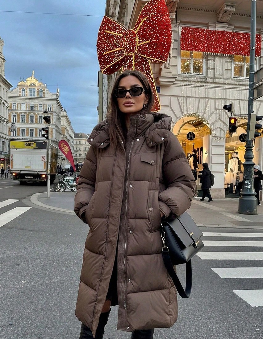 2025 Winter New Arrival Women s Mid Length Loose Hooded Thick Padded Coat Fashion Parka Long Sleeve Padded Coat