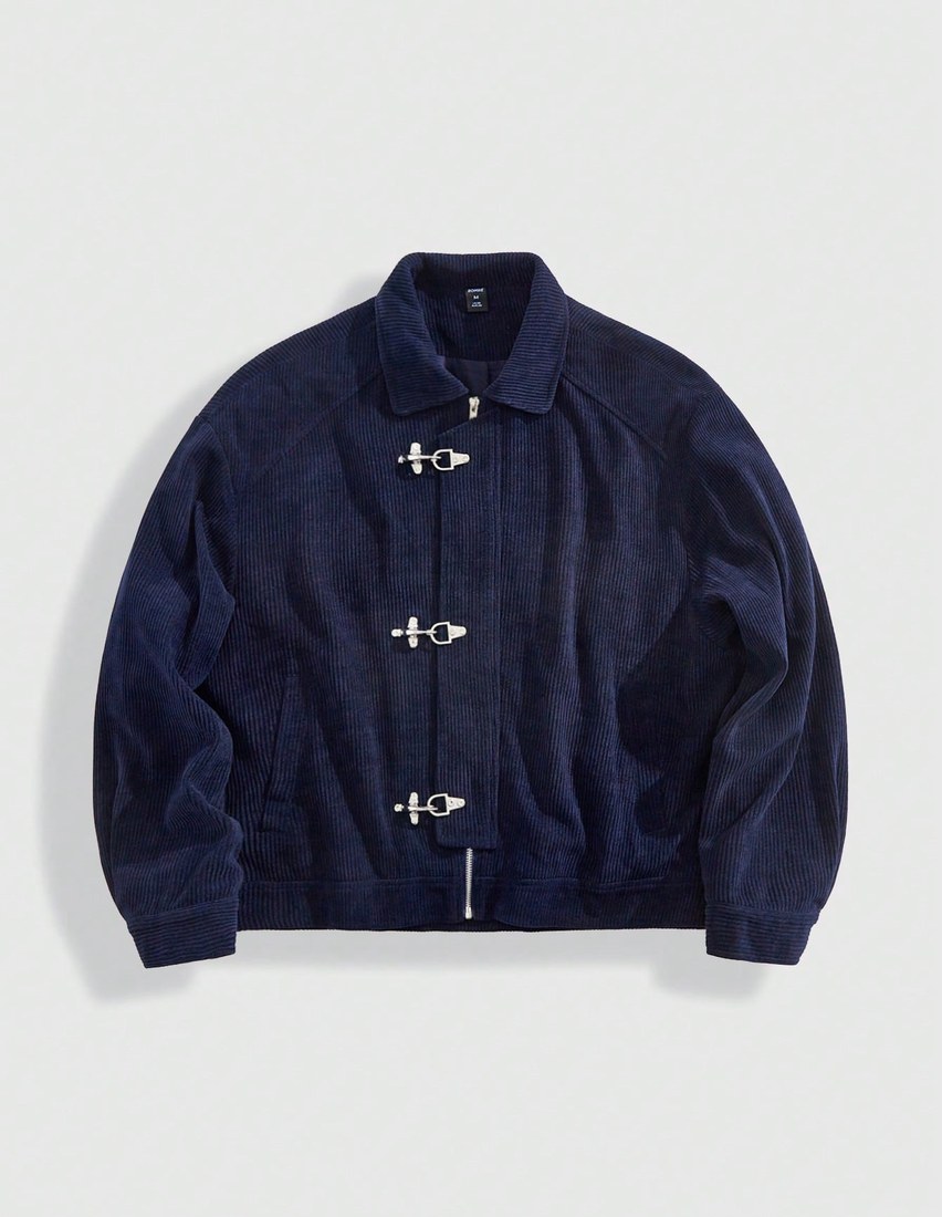 MEN Spring Casual Graphic Men S Autumn Long Sleeve Button Up Corduroy Collar Jacket