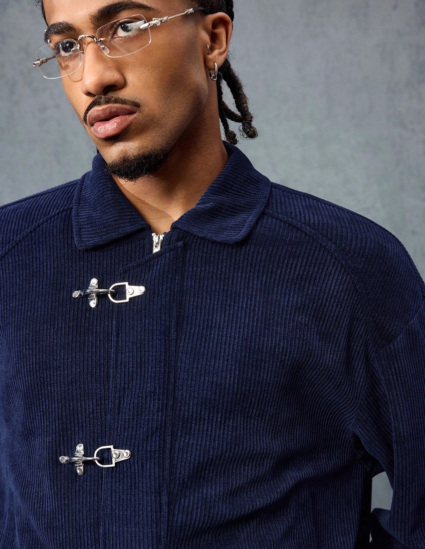 MEN Spring Casual Graphic Men S Autumn Long Sleeve Button Up Corduroy Collar Jacket