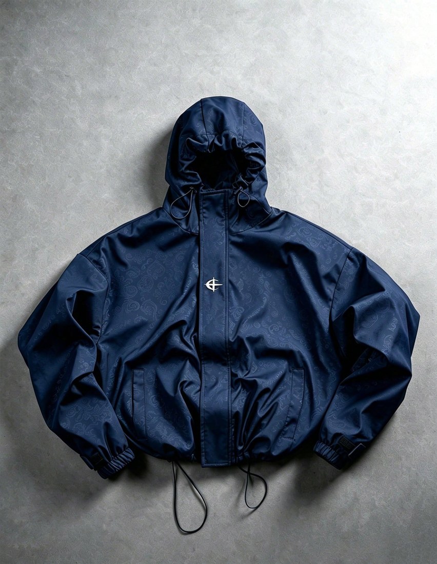 Men s Jacket Outerwear Navy Blue Autumn Street Wear Hiking Moon Print High Street Hip Hop Ins Style Petal Street Outing Date Husband Gift Y2k Casual