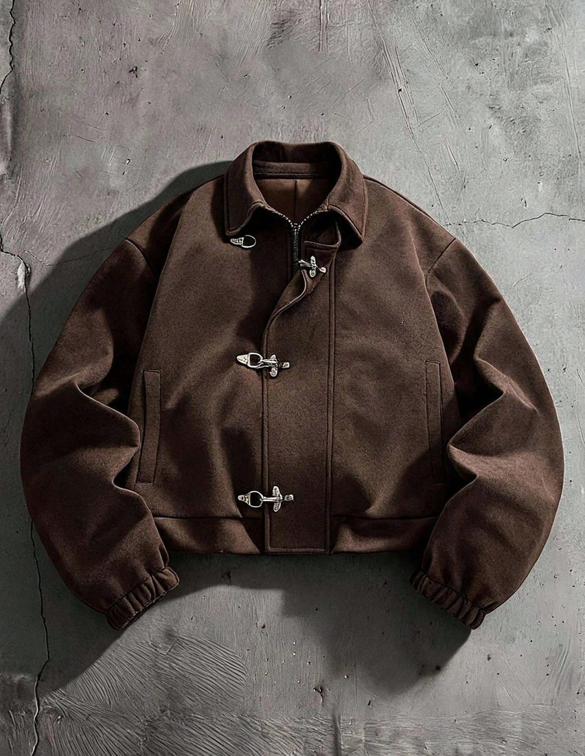 Men s Long Sleeve Casual Jacket With Snap Button Placket Vintage Jacket Spring Autumn